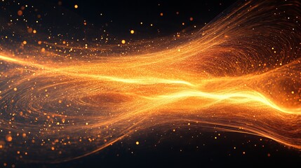 Abstract Golden Energy Flow: A Digital Art Masterpiece