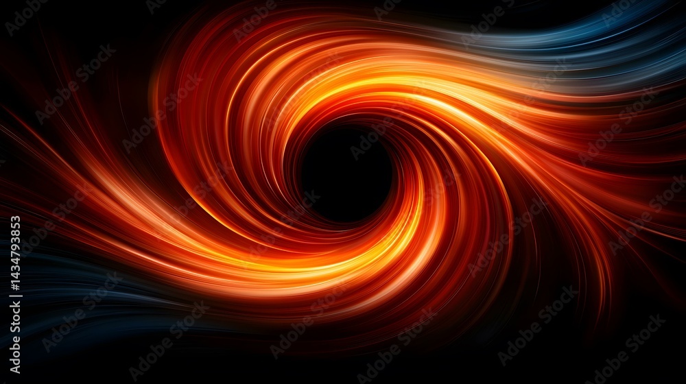 Aufkleber the image contains a swirling vortex of fiery orange and red hues, with hints of blue at the edges, 
