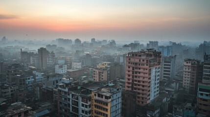 Naklejka premium Dust and Dreams: Dhaka Unfiltered.