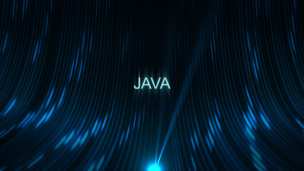 Cinematic Data Cable Text Technology Concept - Java