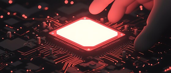 Hand on Circuit Board