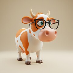 3D Funny cartoon Cow