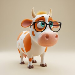 3D Funny cartoon Cow