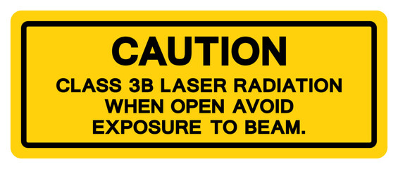 Caution Calss 3B Laser Radiation When Open Avoid Exposure To Beam Symbol Sign,Vector Illustration, Isolate On White Background Label.EPS10