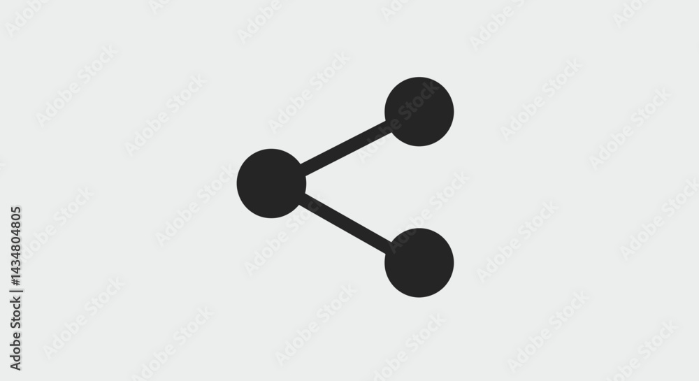 Poster black share icon on white background for social media and networking design projects