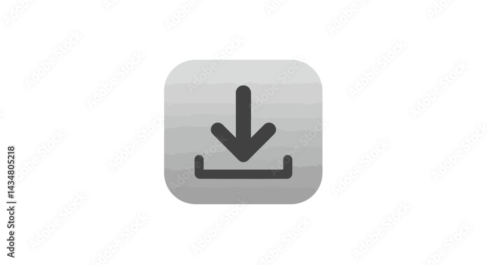 Poster download icon in a gray button symbolizing file transfer and data reception in a modern digital desi