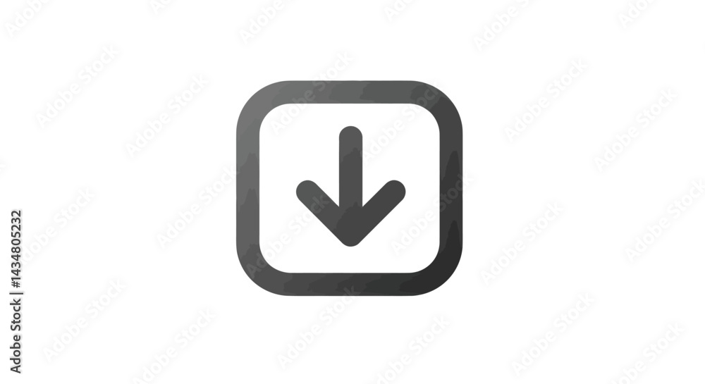 Poster download icon with arrow in rounded square modern gradient design for website and app interface symb
