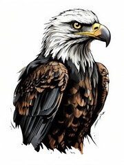 an AI Image Generator, Majestic Bald Eagle Illustration