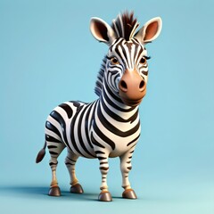 Fototapeta premium an AI Image Generator, Adorable Cartoon Zebra Character