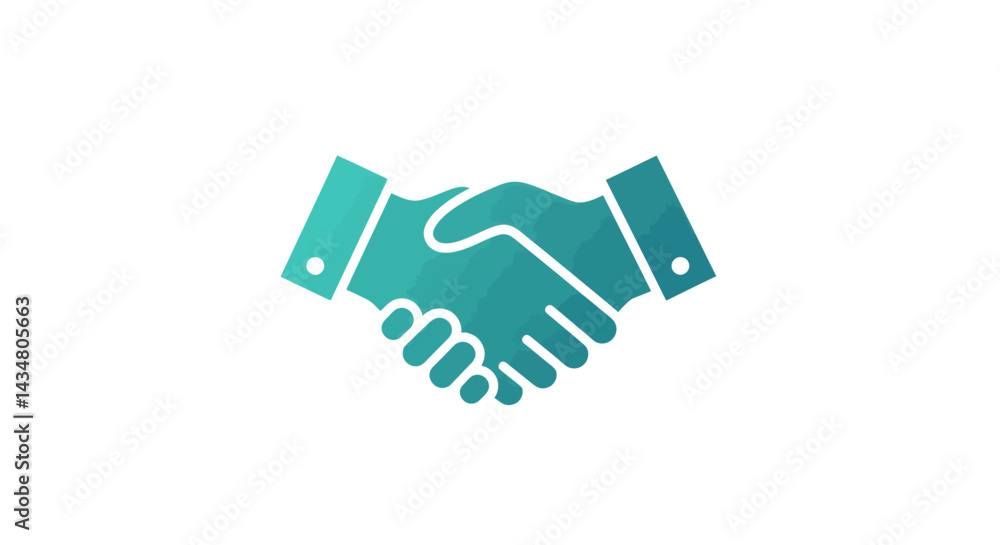 Aufkleber handshake icon depicting business agreement partnership collaboration with gradient color suitable f