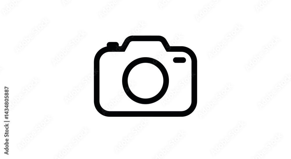 Poster minimalist camera icon design for photography enthusiasts and creative projects showcasing modern te