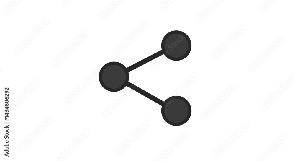 Poster share icon symbol with connected circles for social media and networking platforms to illustrate con