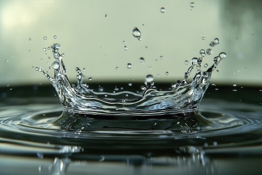 Water droplet impact creates a beautiful crown-like splash. - Powered by Adobe