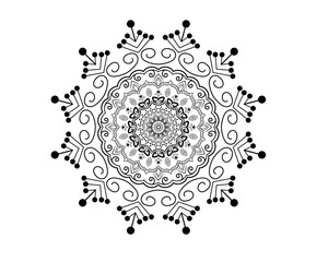Boho Ornamental Mandala | Intricate Floral Symmetric Vector Design for Meditation & Decor