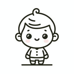 vector line art image of a child