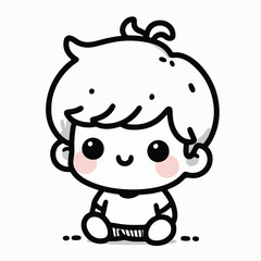 vector line art image of a child