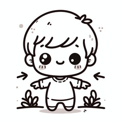 vector line art image of a child