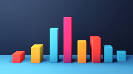 Colorful bar graph showcasing a rising trend.