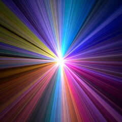 ブラックホールの中心から放たれる光のビームが宇宙を貫き、調和した色と光の波動がスピリチュアルな覚醒を導く

