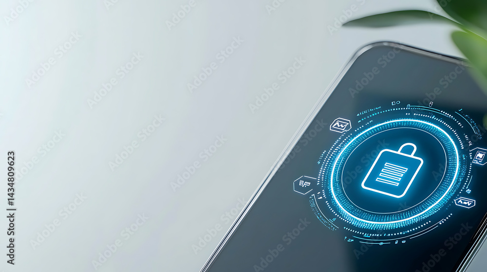 Poster cybersecurity shield icon digital environment graphic design modern technology abstract viewpoint se