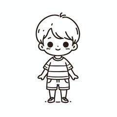 Obraz premium vector line art image of a child