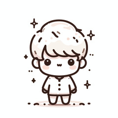 vector line art image of a child