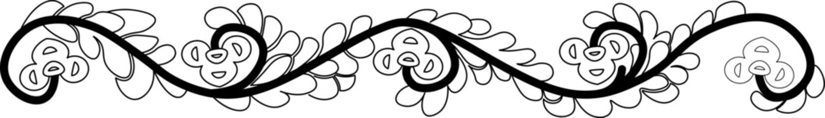 floral pattern with black color. traditional pattern of asian with white background