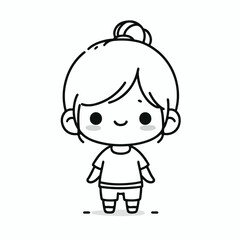 Obraz premium vector line art image of a child