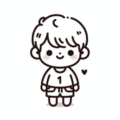 vector line art image of a child