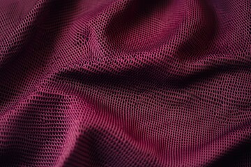 Deep maroon fabric folds, close-up texture