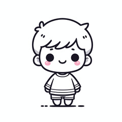 vector line art image of a child