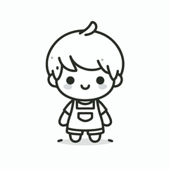 vector line art image of a child