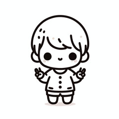 vector line art image of a child