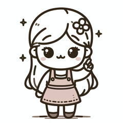 vector line art image of a child