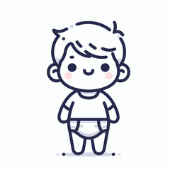 vector line art image of a child