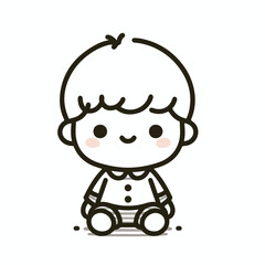 vector line art image of a child
