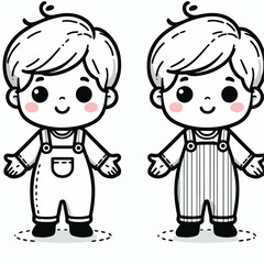 vector line art image of a child