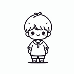 vector line art image of a child