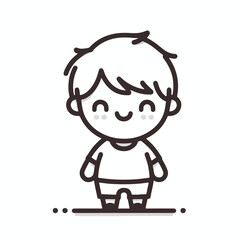vector line art image of a child