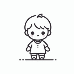 vector line art image of a child