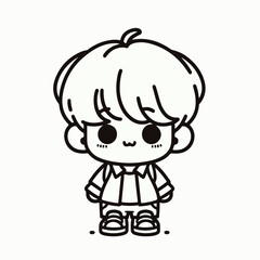 vector line art image of a child