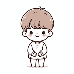 vector line art image of a child