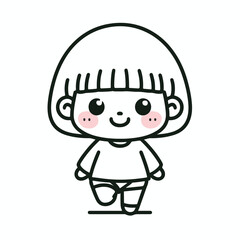 vector line art image of a child