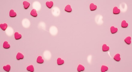 Sweet Nothings And Gentle Light A Shower Of Pink Hearts Whispers Of Love In Pink Heartfelt Hues Of Valentine Love In The Air Softly Falls Pink Dreams And Gentle Bokeh AI Generated