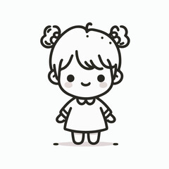 vector line art image of a child