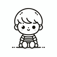 vector line art image of a child