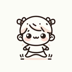 vector line art image of a child