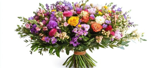 Fototapeta premium A vibrant bouquet of mixed flowers in various colors.