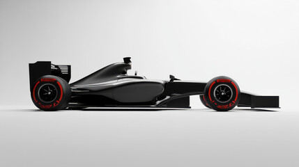 Side shot of a Formula 1 car mid.
