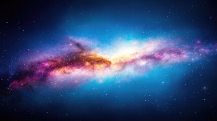 Fototapeta premium Cosmic Nebula with Starscape Dramatic Style High-Definition Wide Landscape View Celestial Dust Formation Exploration Deep Space Vibrant Hues Ideal for Science Fiction